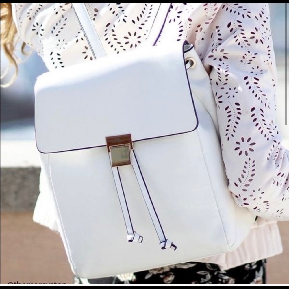 Forever 21 White Faux Leather Backpack NWT